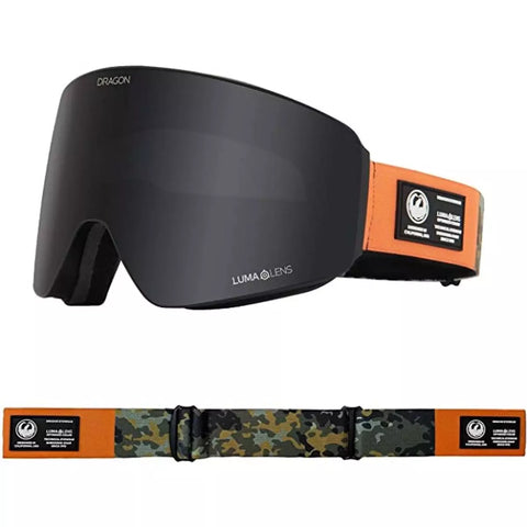 Dragon NFX2 Snow Goggles-Bush Camo-Lumalens Dark Smoke+LL Amber