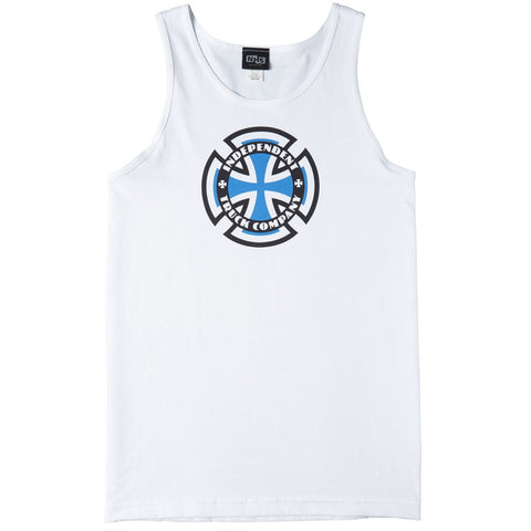 INDEPENDENT RINGED CROSS TANK-TOP WHITE
