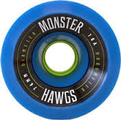 LANDYACHTZ MONSTER HAWGS LONGBOARD SKATEBOARD WHEELS 76mm - BLUE