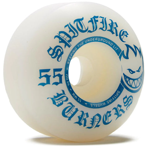 SPITFIRE BURNERS 55mm x 99a WHITE/BLUE SKATEBOARD WHEELS