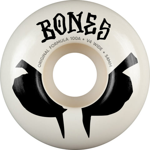 BONES 100,S OG V4 WIDES ORIGINAL FORMULA 54/100a SKATEBOARD WHEELS