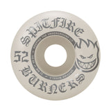 SPITFIRE BURNER 52mm 99a WHITE/SILVER SKATEBOARD WHEELS