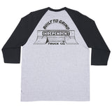 Independent Men's Bar-rier 3/4 Sleeve Midweight Grey/Black T-Shirt