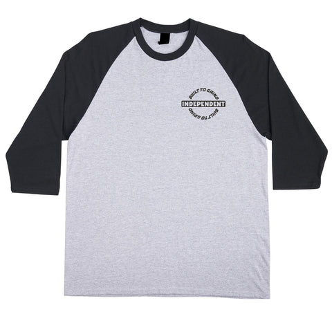 Independent Men's Bar-rier 3/4 Sleeve Midweight Grey/Black T-Shirt