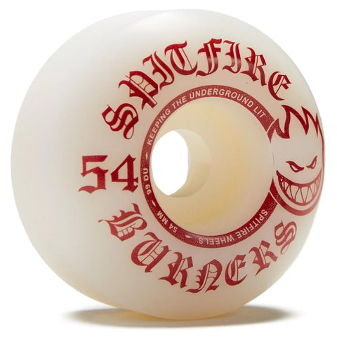 SPITFIRE BURNER 54mm 99a WHITE/RED SKATEBOARD WHEELS