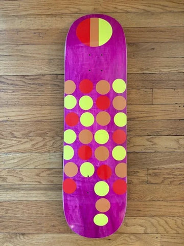FIXER OG DOT SYMMETRICAL PURPLE "ORANGE RED YELLOW" 8.5" TWIN TIP SKATEBOARD