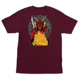 Stranger Things Hellfire Pit Short Sleeve Heavyweight Maroon T-Shirt Mens
