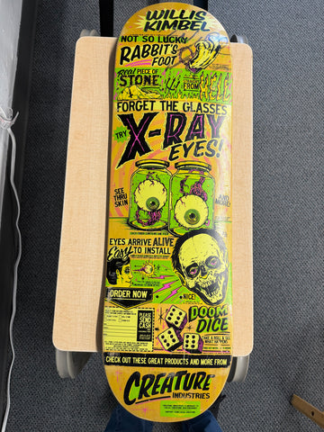 Creature Willis Kimbel X-Ray Eyes Pro 9.0" x 33.0" Signed Skateboard Deck