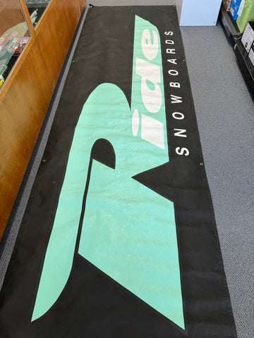 VINTAGE 1990'S RIDE SNOWBOARDS EXTRA LARGE 72" x 24.75" BANNER