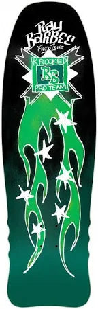 KROOKED RAY BARBEE FLAMES RB PRO TEAM 10" x 32" VINTAGE SKATEBOARD DECK