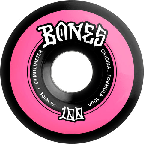 BONES 100,S OG V4 ORIGINAL FORMULA WIDE 53/100a SKATEBOARD WHEELS