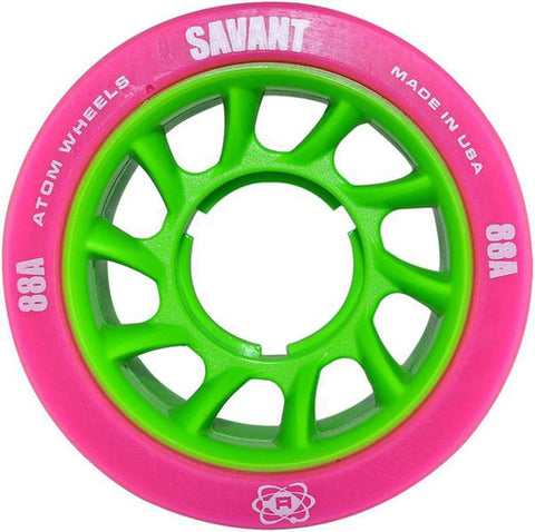 ATOM POISON SAVANT PINK 59mm x 88a DERBY SKATE WHEELS - SET Of 4