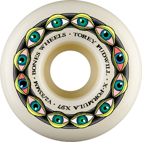 Bones X-Formula Pudwill Frying Eyes V2 Locks 53mm/97a Skateboard Wheels