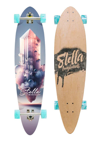 Stella 38” Quartz Bluntnose Pintail Longboard Complete