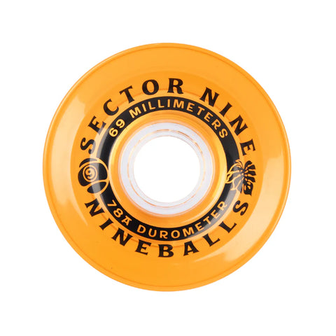 SECTOR 9 NINEBALL ORANGESICKLES 78A 69MM LONGBOARD WHEELS
