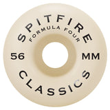 SPITFIRE FORMULA FOUR 97a CLASSICS 54mm NATURAL WHITE/SILVER SKATEBAORD WHEELS