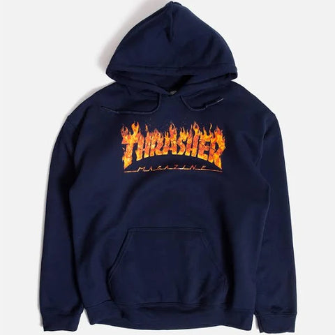 Thrasher Inferno Hooded Navy Sweatshirt
