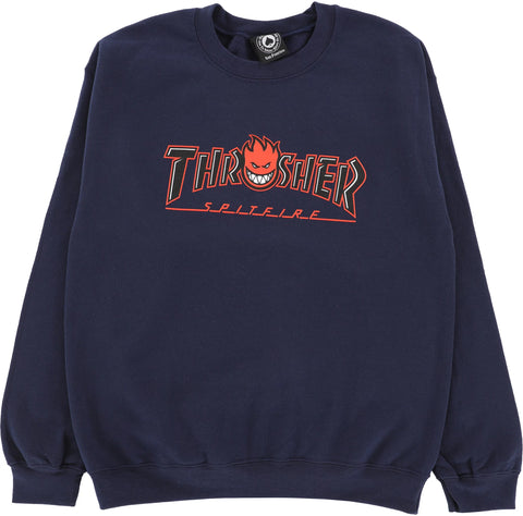 Thrasher Spitfire Big Head Outline Crew Sweatshirt