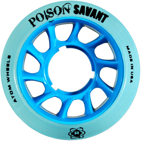 ATOM POISON SAVANT BLUE 59mm x 84a DERBY SKATE WHEELS - SET Of 4