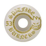 SPITFIRE BURNER 53mm 99a WHITE/GOLD SKATEBOARD WHEELS