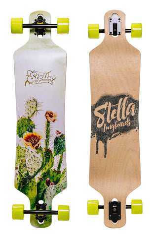 STELLA CACTUS DROP THROUGH LONGBOARD SKATEBOARD COMPLETE