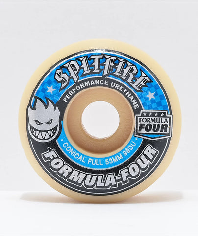 SPITFIRE FORMULA FOUR 99a CONICAL FULL 53mm SKATEBOARD WHEELS