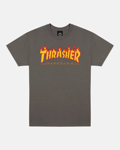 Thrasher Flame Charcoal Men's Short Sleeve T-Shirt