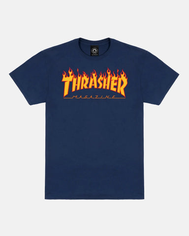 Thrasher Flame Navy Men's Short Sleeve T-Shirt
