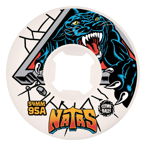 Natas Reissue White Hardline 54mm/95a Slime Balls Skateboard Wheels