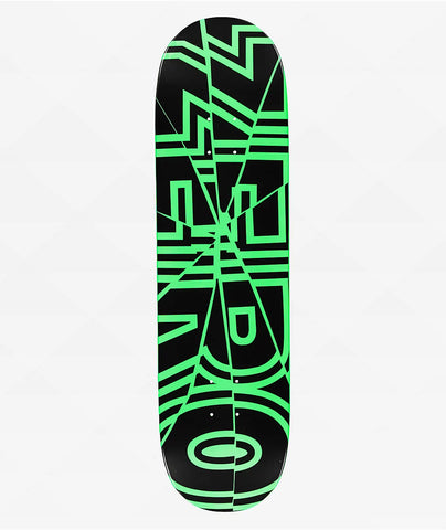 ZERO SHATTERED BOLD BLACK/NEON GREEN 8.5" SKATEBOARD DECK