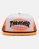THRASHER ELLISPE MAG LOGO TRUCKER ROPE ORANGE HAT