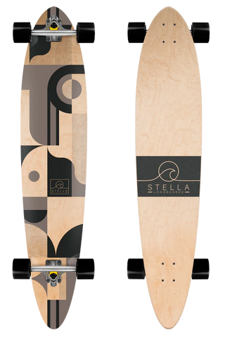 Stella 46" Pintail Abstract Surf Longboard Complete