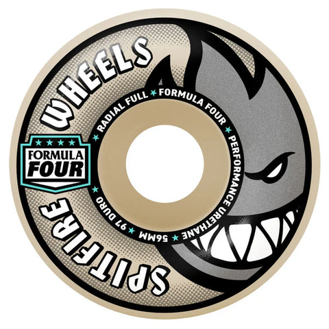 Spitfire Formula Four Radial Full Wheels (natural) 56 mm 97A 4 Pack