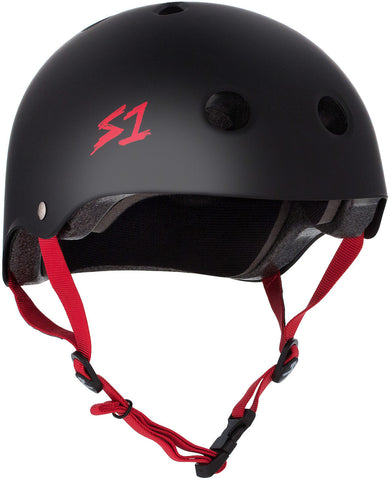 S-ONE LIFER MATTE BLACK W/RED STRAPS HELMET