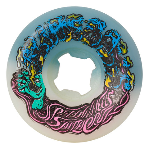Slime Balls Hairballs 50-50 White Teal 54mm/95a Skateboard Wheels