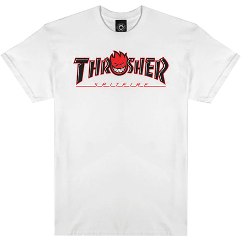 Thrasher Magazine Spitfire Bighead Outline White Men's Short Sleeve T-Shirt