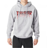 THRASHER BLOOD DRIP GRAY HOODIE