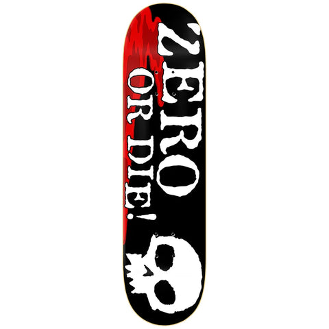 ZERO SKATEBOARDS ZERO OR DIE 8.5" SKATEBOARD DECK