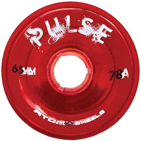 ATOM PULSE RED OUTDOOR DERBY SKATE WHEELS 65mm 78a