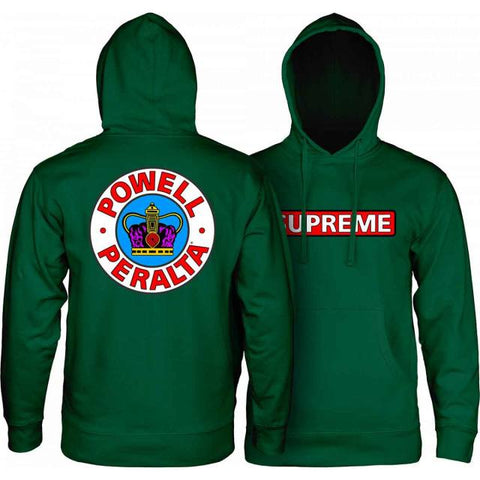 POWELL PERALTA SUPREME FOREST GREEN HOODED SWEATSHIRT